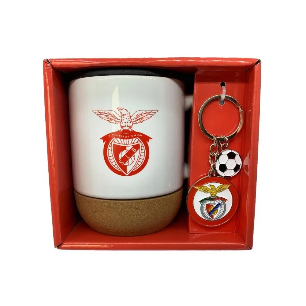 SLB - Conjunto Caneca c/ base Cortiça + Porta Chaves Redondo SLB