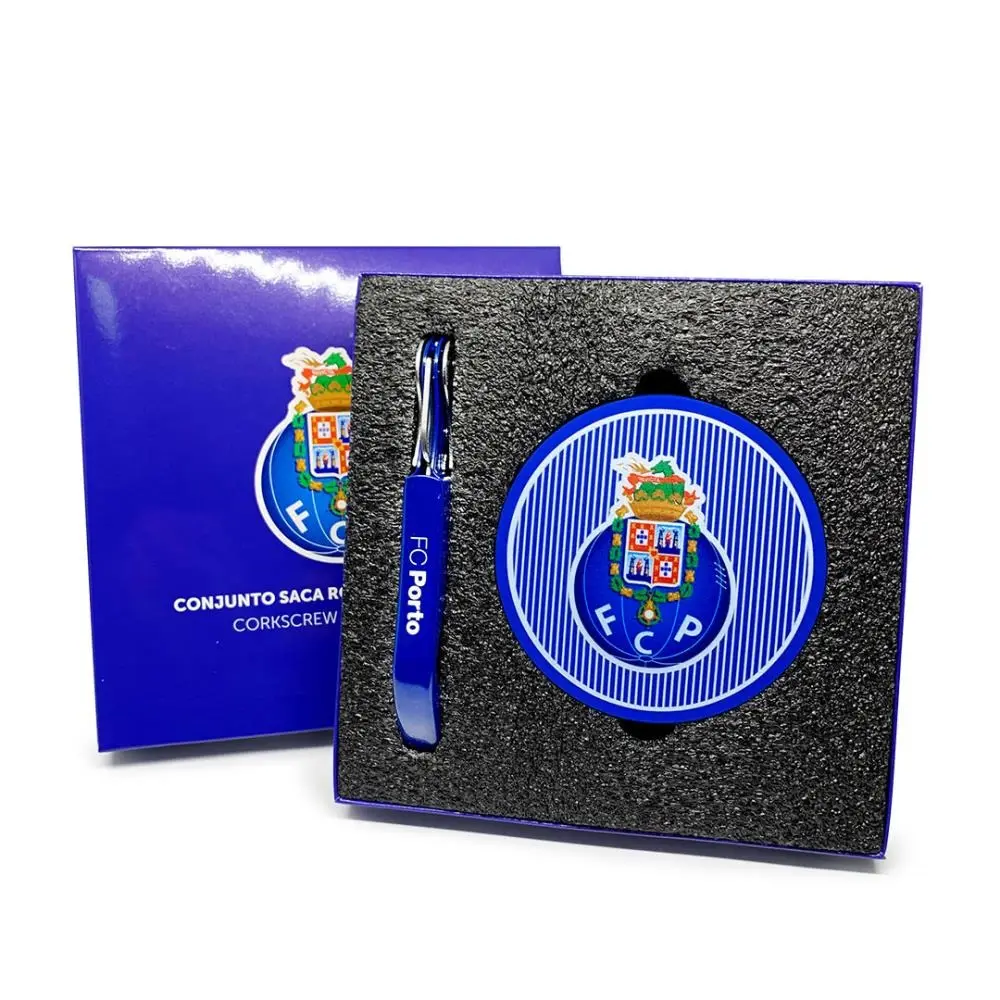 Conjunto Saca Rolhas e 4 Bases de Copos - FCP