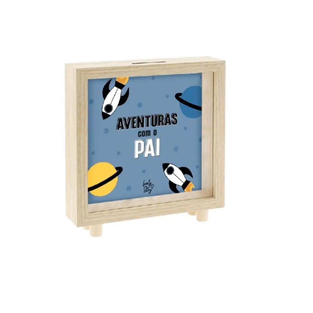 Mealheiro Em Madeira "Aventuras Com o Pai" - Lovely Story