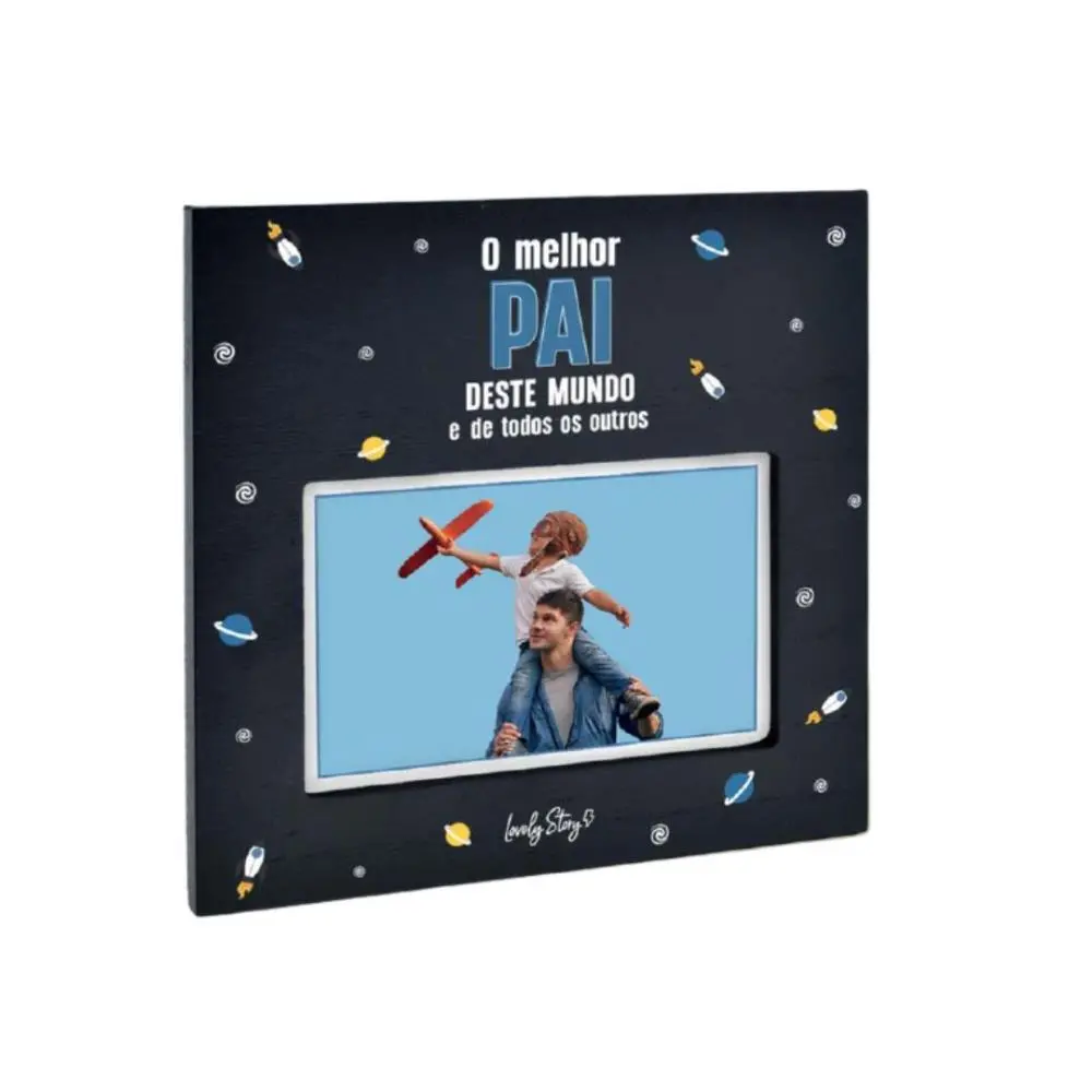 Lovely Story - Moldura Lâmina Petrol Blue "O Melhor Pai Deste Mundo e de Todos os Outros"