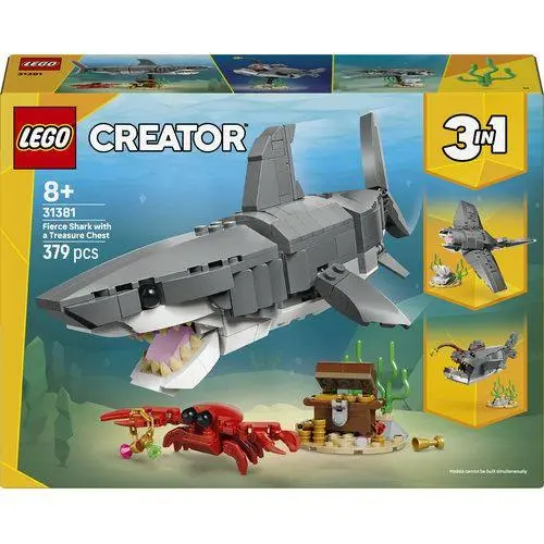 Lego - Creator - Tubarão Feroz Com Baú do Tesouro (379 pcs)