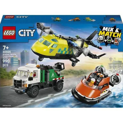 Lego - City - Combinação de Avião, Camião de Assistência e Hovercraft (990 pcs)