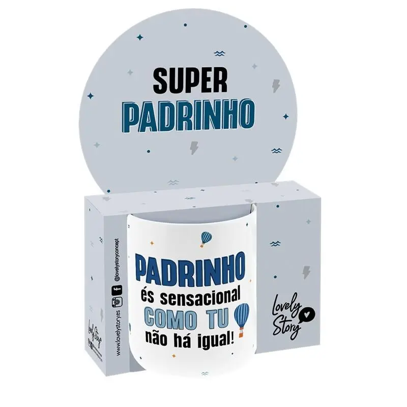 Lovely Story - Caneca de Cerâmica - Padrinho És Sensacional Como Tu Não Há Igual! (330 ml)