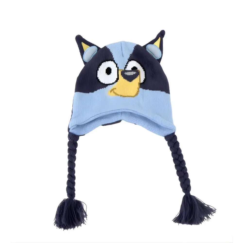 Bluey - Gorro Bluey C/ Tranças Azuis e Orelhas