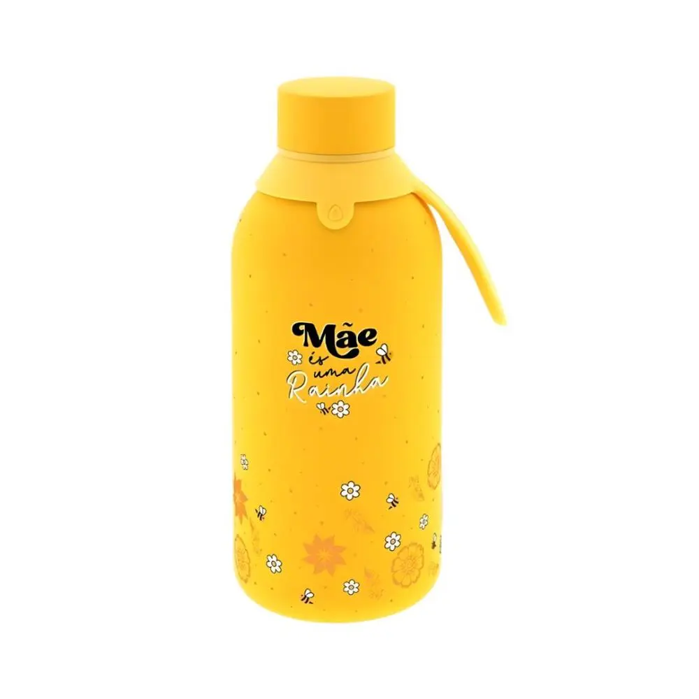 Lovely Story - Garrafa Térmica Amarela 500ml "Mãe, És uma Rainha"