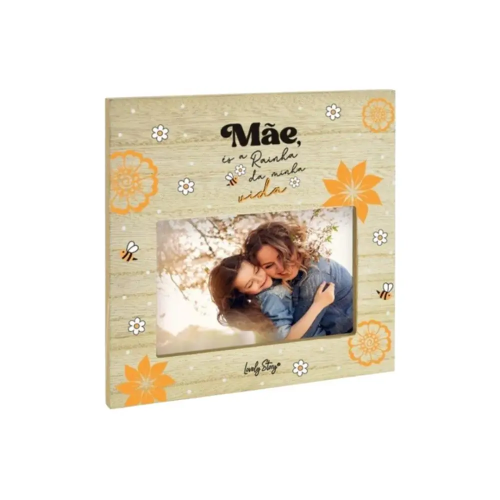 Lovely Story - Moldura de Madeira "Mãe, És a Rainha da Minha Vida"
