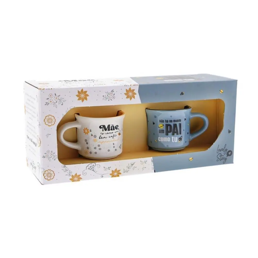 Lovely Story - Pack 2 Chávenas "Mãe, És Como Um Bom Café: Imprescindível!" e "Não Há Nada no Mundo Um Pai Como Tu"