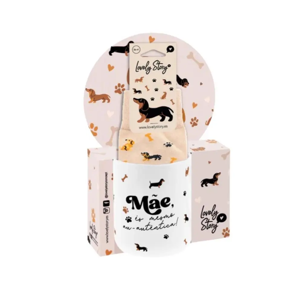 Lovely Story - Pack Meias Sausage e Caneca "Mãe, És Mesmo Au-Autêntica"