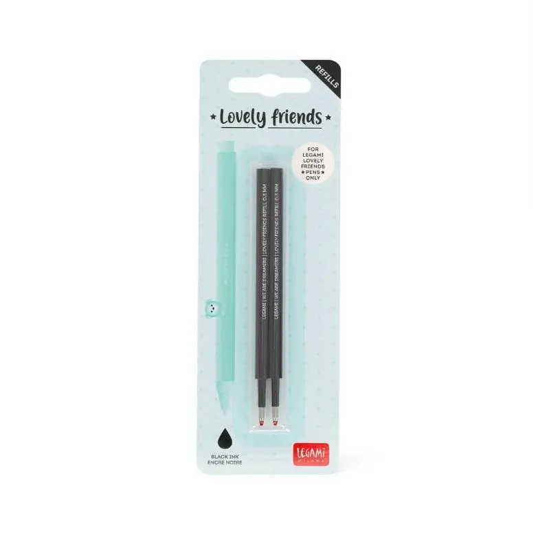 Legami - Recarga Preta para Caneta de Gel c/ Animal de Decoração (3 unids)