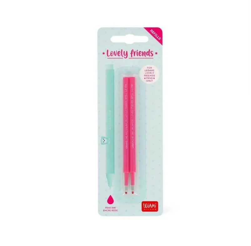 Legami - Recarga Rosa para Caneta de Gel c/ Animal de Decoração (3 unids)