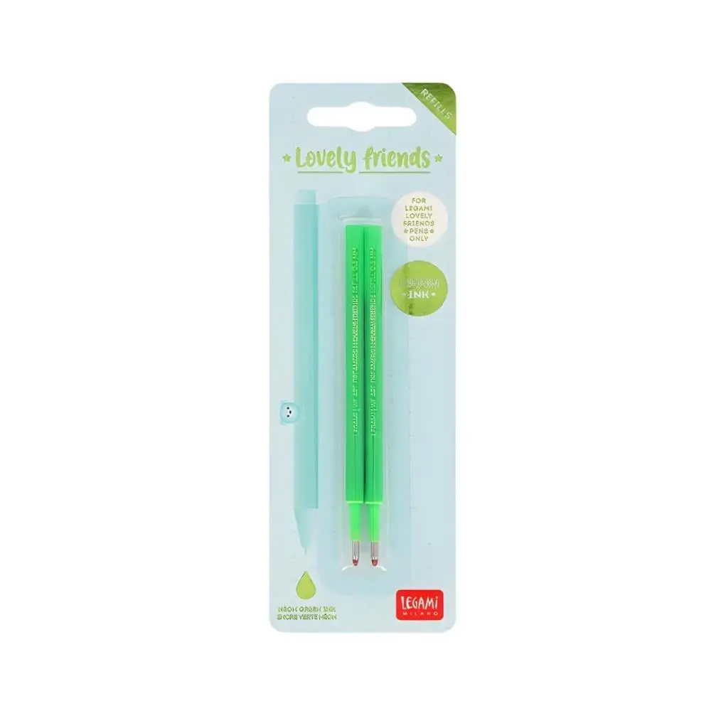 Legami - Recarga Verde Néon para Caneta de Gel c/ Animal de Decoração (2 unids)