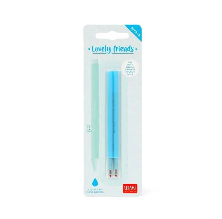 Legami - Recarga Azul Claro para Caneta de Gel c/ Animal de Decoração (2 unids)