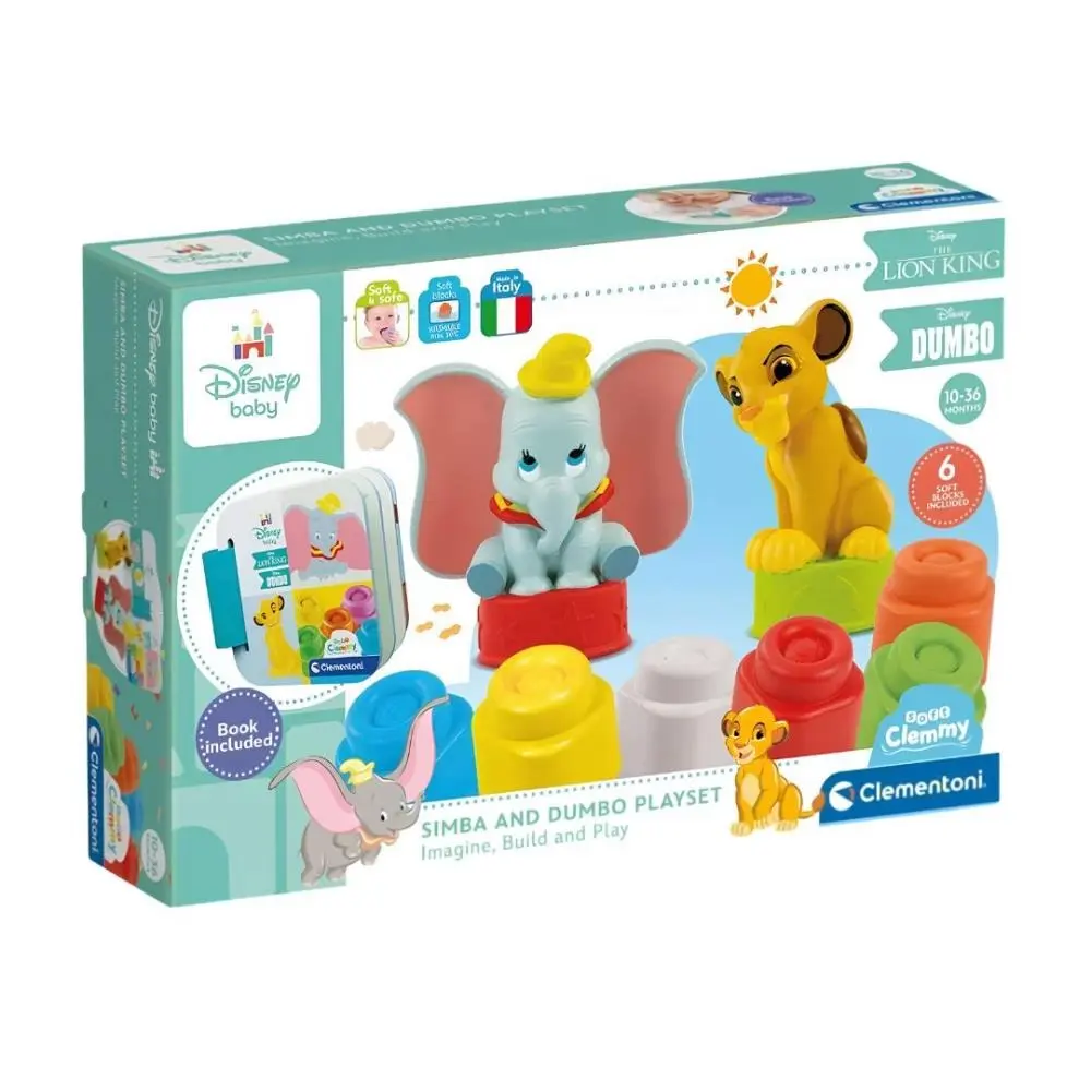 Clementoni - Soft Clemmy - Disney Classics - Conjunto de Blocos e Livro