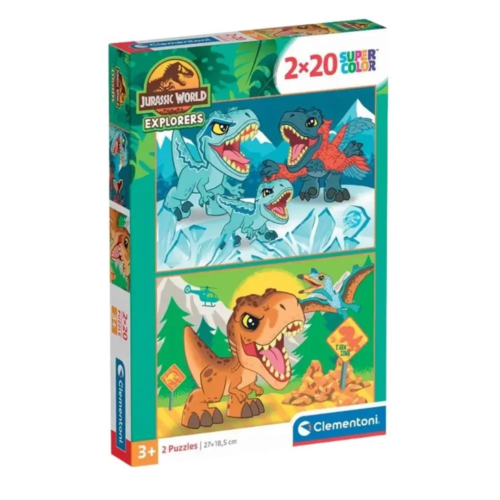 Clementoni - Puzzle - Jurassic World - Explorers 2 Puzzles de 20 Peças