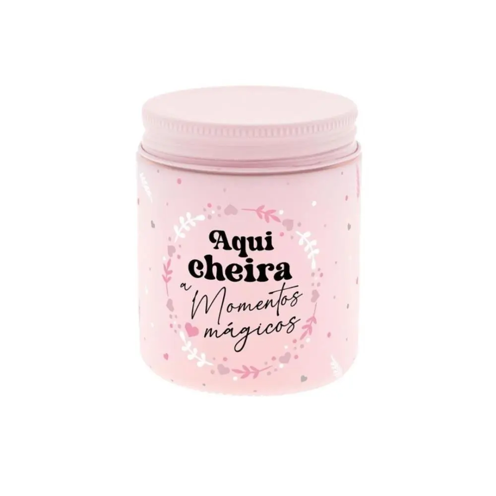 Lovely Story - Vela Aromática Rosa "Aqui Cheia A Momentos Mágicos"