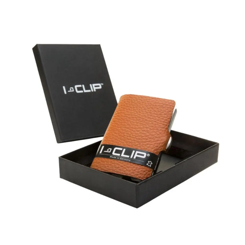 Porta-Cartões em pele Castanho Claro I-Clip