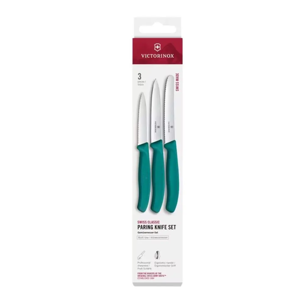 Victorinox - Facas para Verduras 3 peças Swiss Classic 11cm Verdes
