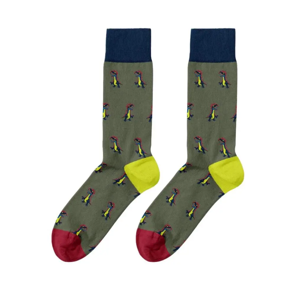 Billy Brown - Meias Coloridas - Adulto - Jungle Khaki Dino