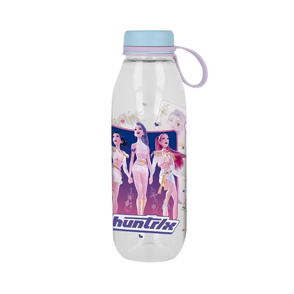 K-POP - Garrafa Huntrix Transparente c/ Tampa Azul 650ml