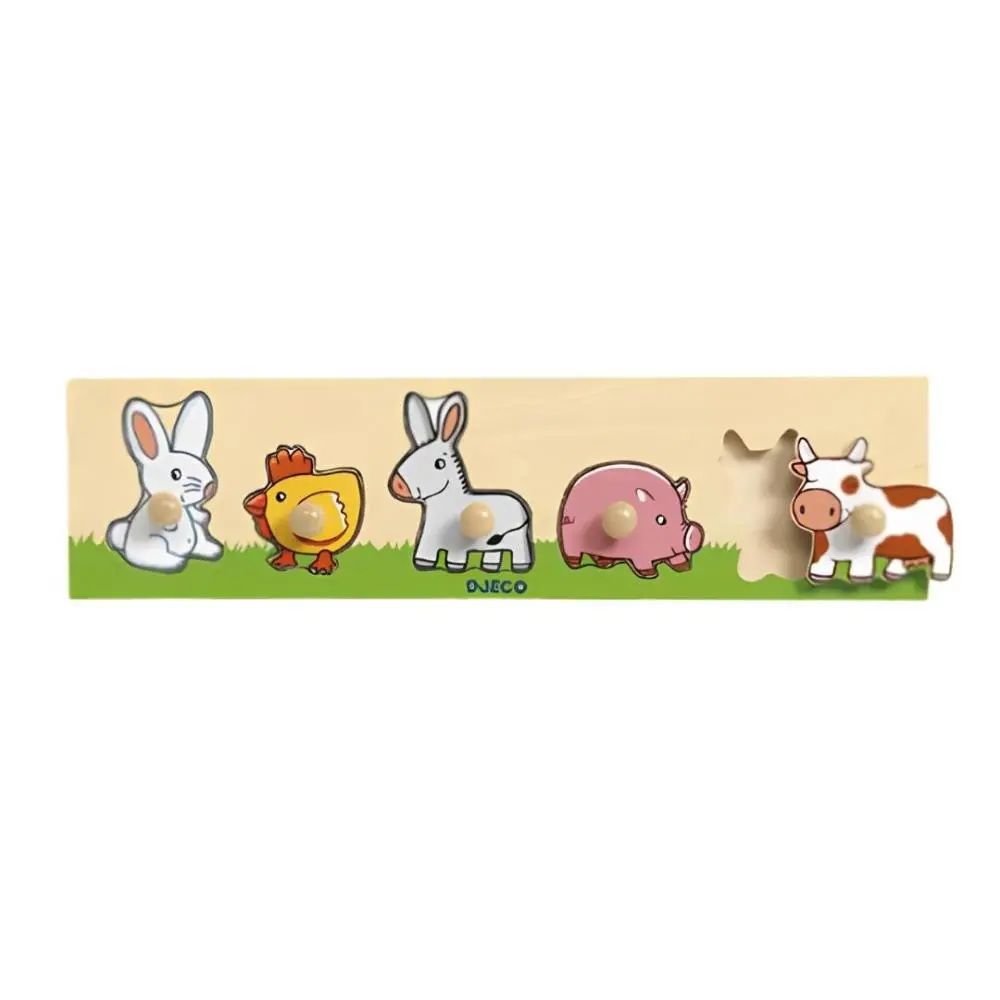 Djeco - Farm'n'co - Puzzle Madeira c/ Pega (Animais)