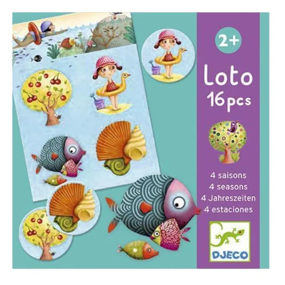 Djeco - 4 estações- Jogo de Loto e Memória (16 pcs)