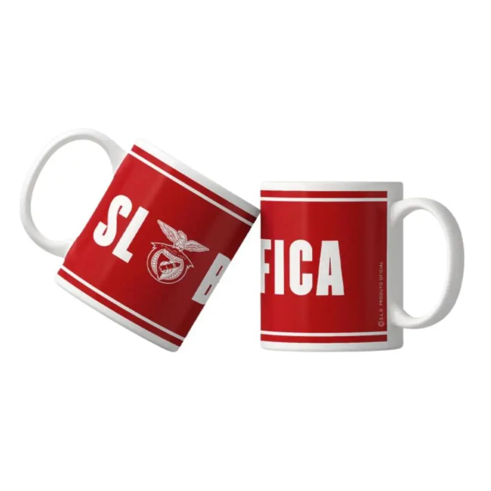 Benfica - Caneca Vermelha com Riscas e Logo - SLB