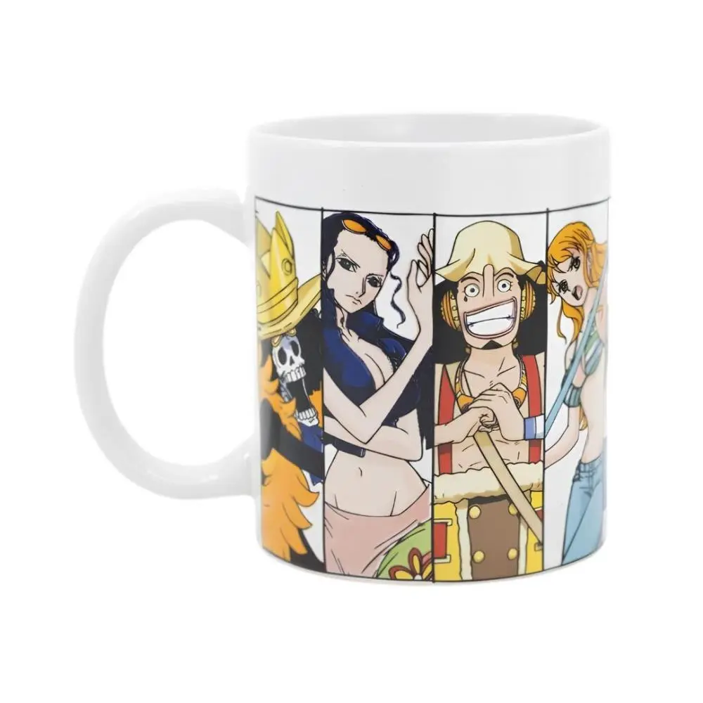 One Piece - Caneca de Cerâmica Branca "Crew Battle" 325ml