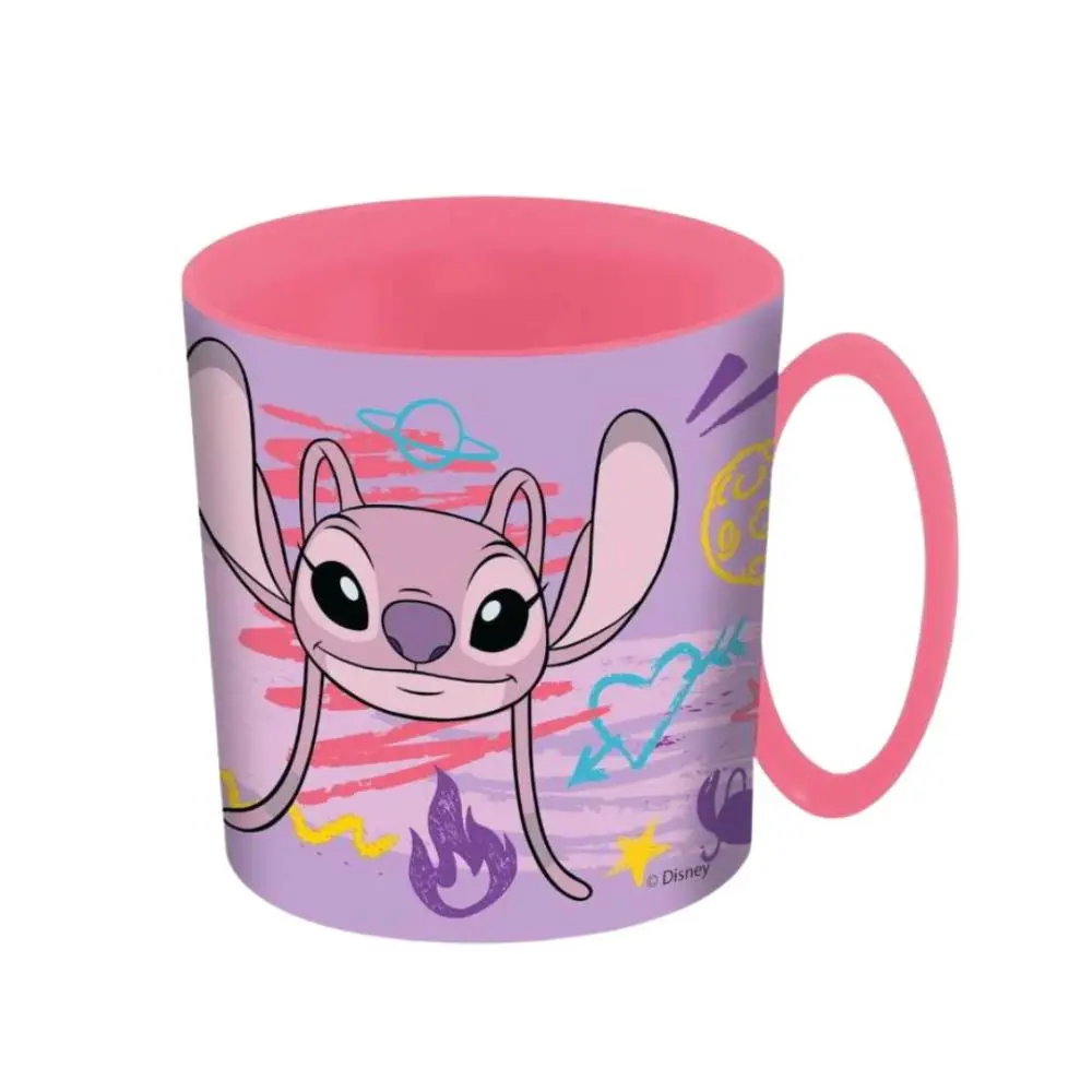Stitch - Caneca de Microondas Rosa Angel 350 ml