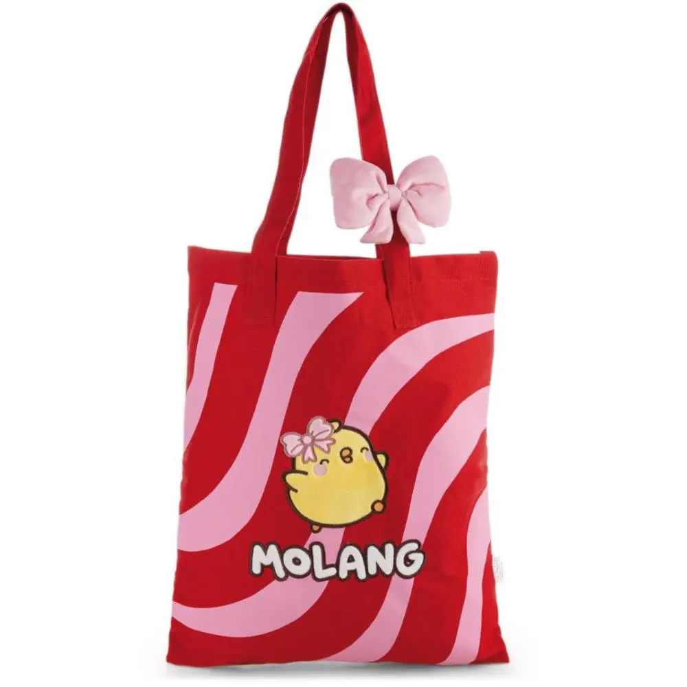 Nici - Molang - Saco de Compras de Pano Vermelho e Rosa, Piu-Piu