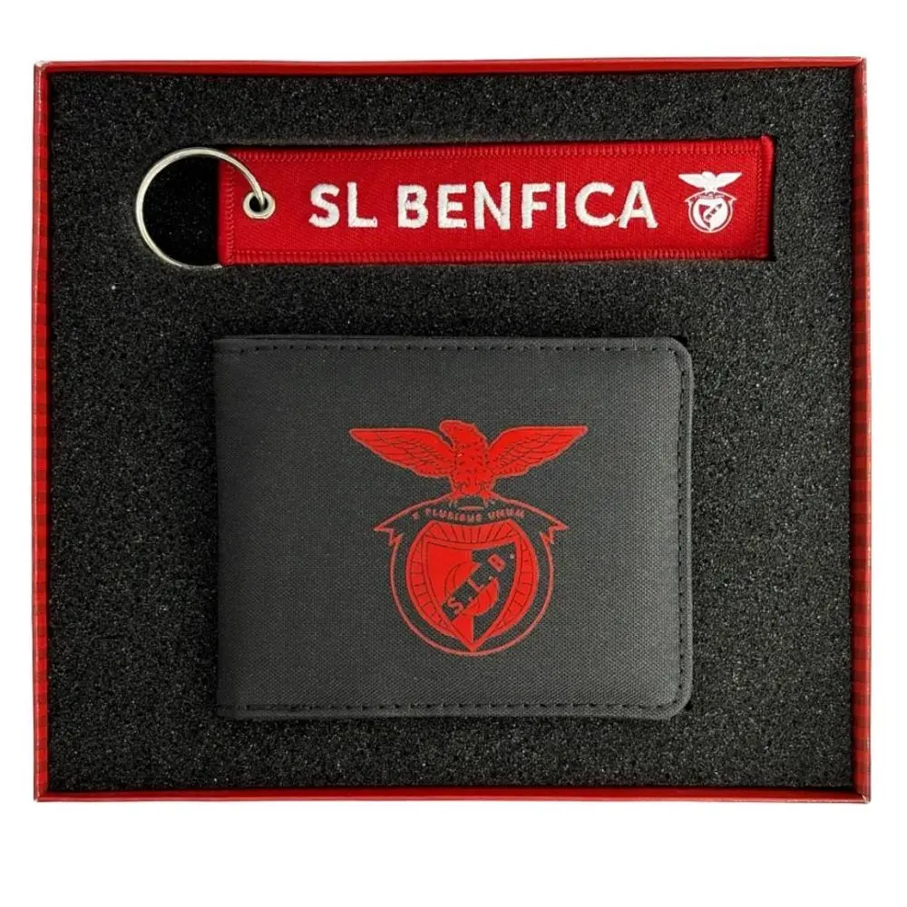 SLB - Conjunto Carteira preta + Porta-chaves BENFICA