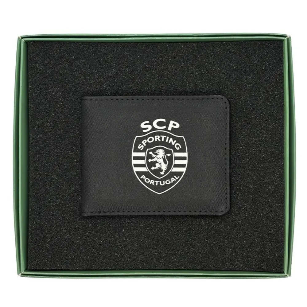 SCP - Carteira tecido preta logo branco SPORTING