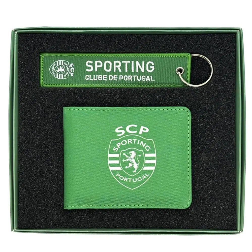 SCP - Conjunto Carteira verde + Porta-Chaves SPORTING
