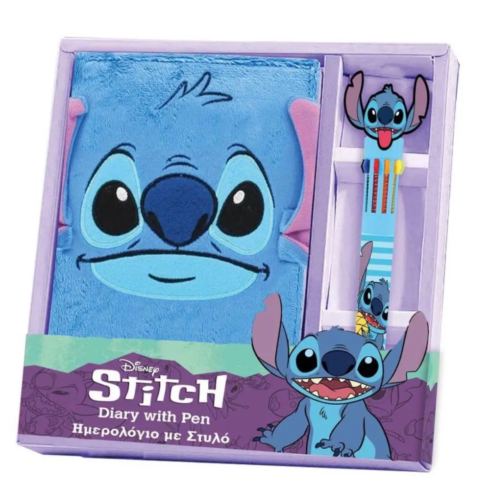 Lilo & Stitch - Conjunto de Diário em Peluche Stitch + Esferográfica Multicolor