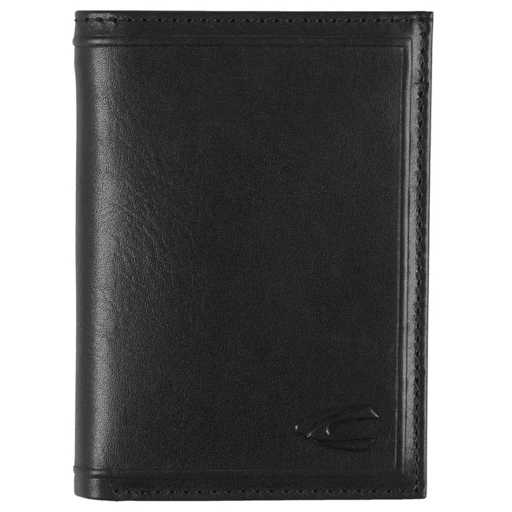 Camel Active - Carteira em Pele Preta"Wood Black" Vertical