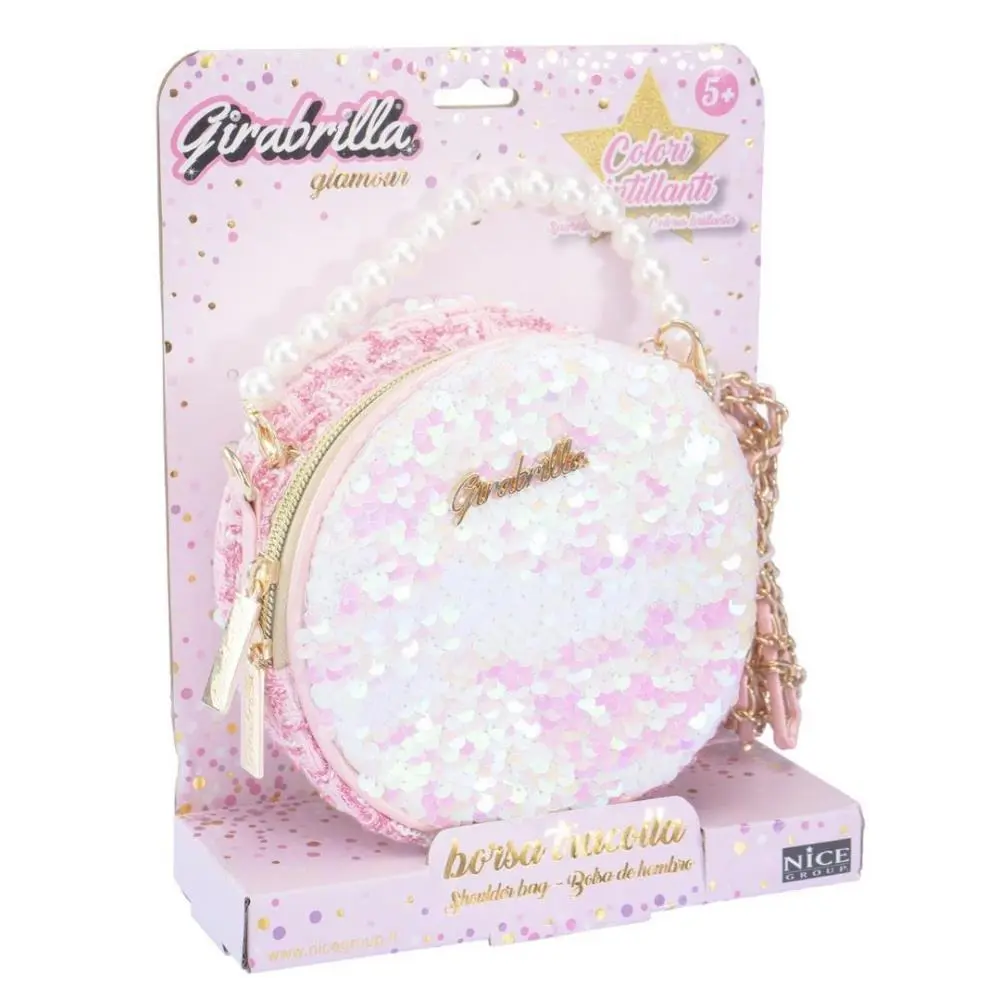 Nice - Girabrilla - Bolsa Tiracolo Glamour Branco e Rosa