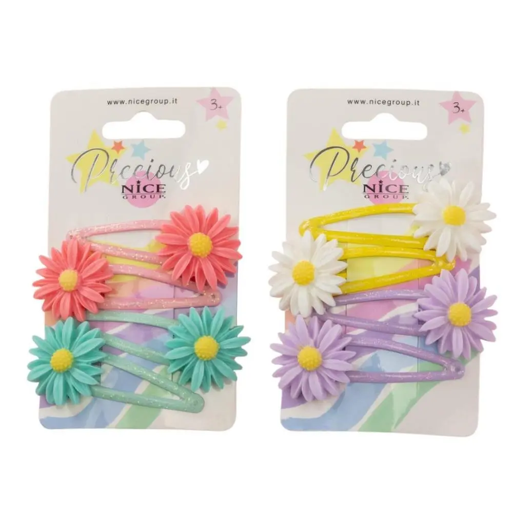 Nice - Conjunto 4 Ganchos Coloridos com Flores "Precious"